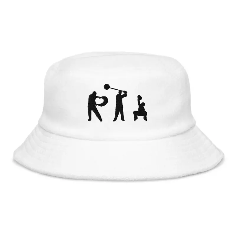 White Bucket Hat w Silhouette